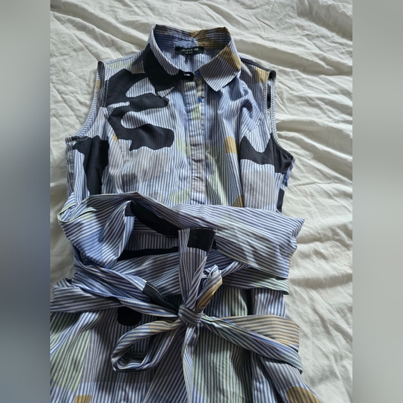 Lafayette 148 New York Cordelia Printed Midi Shirt Dress Designer - Picture 10 of 12